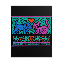 Load image into Gallery viewer, Be Kind It’s Free Rolled Poster — Bright Playful Animal Pop Art Print
