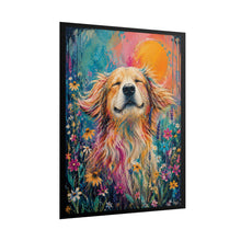 Load image into Gallery viewer, Vibrant Happy Golden Retriever Poster - Colorful Wildflower Dog Wall Decor
