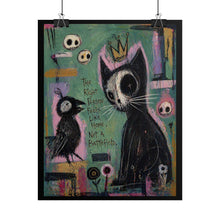 Load image into Gallery viewer, Rolled Poster — Gothic Cat &amp; Crow Art Print ("The Right Person Feels Like Home Not A Battlefield")
