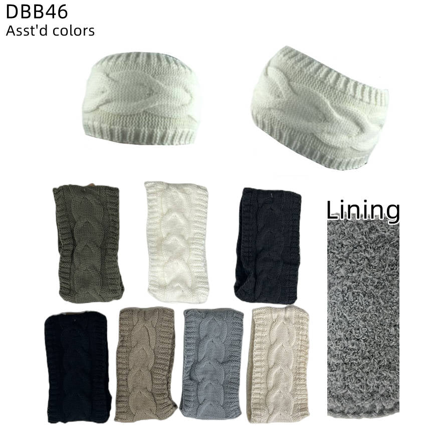12-pack Women's Cable Knitted Fuzzy Lined Warm Headbands