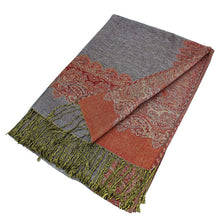 Load image into Gallery viewer, Border Pashmina Scarf Shawl 003
