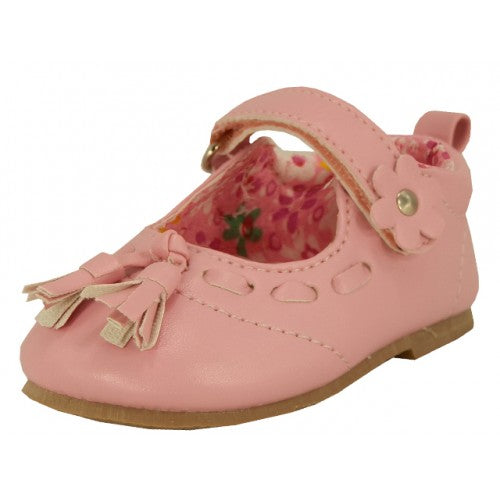 Wholesale Baby's Leather Upper Mary Janes Shoe with Tassels (*Pink Color)