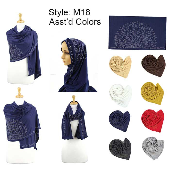 Fashion Rhinestones Jersey Scarves