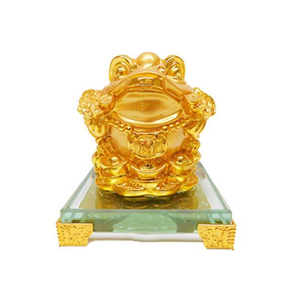 GOLD MONEY TOAD ON CRYSTAL BASE