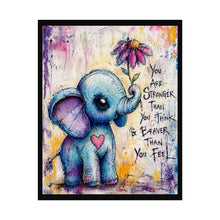 Load image into Gallery viewer, Inspirational Baby Elephant Rolled Poster – "You Are Stronger Than You Think" Nursery Art
