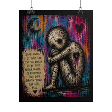 Load image into Gallery viewer, Broken Things Still Feel – Dark Emotional Wall Art
