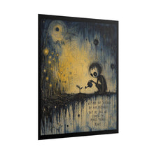 Load image into Gallery viewer, Rolled Poster — Moody Night Garden Illustration with Quote ‘We Are Not Defined by Our Mistakes’
