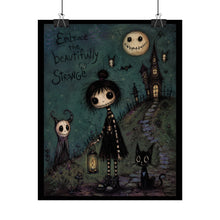 Load image into Gallery viewer, Embrace the Beautifully Strange Poster — Gothic Cute Rolled Art Print
