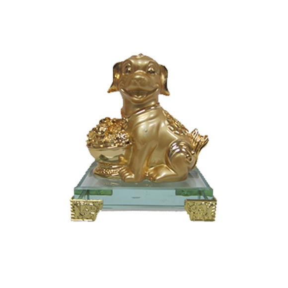 4″ GOLD DOG W/ CRYSTAL BASE