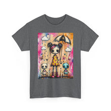 Load image into Gallery viewer, Cute Gothic Girl &amp; Aliens Tee — Rainy Umbrella Illustration T-Shirt

