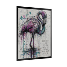 Load image into Gallery viewer, Flamingo Art Poster — "Weird Isn’t a Flaw" Inspirational Rolled Print
