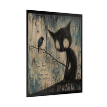 Load image into Gallery viewer, Rolled Poster – Moody Cat Art Print with Quote “Some Hear Silence, Others Hear the Hurting”
