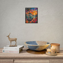 Load image into Gallery viewer, Vibrant Surf Van Beach Sunset Poster - Tropical Coastal Wall Decor
