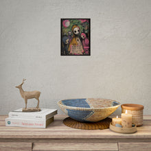 Load image into Gallery viewer, Rolled Poster — Gothic Cute Skeleton Art Print "We Are All Just Fighting to Stay Afloat"
