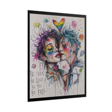 Load image into Gallery viewer, "Be Seen Be Loud Be You Be Free" Pride Wall Art | Queer Romance Print
