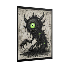 Load image into Gallery viewer, Horror Monster Poster - Green Eyed Creepy Creature Rolled Art Print
