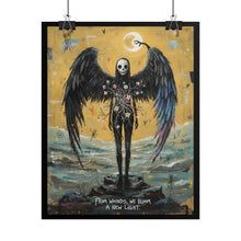 Load image into Gallery viewer, Angel of Renewal Poster — "From Wounds, We Bloom a New Light" Rolled Art Print
