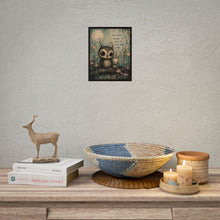 Load image into Gallery viewer, Rolled Poster — "Be Brave Enough to Grow in Your Own Way" Woodland Owl &amp; Bunny Art Print
