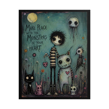 Load image into Gallery viewer, Make Peace with the Monsters Poster — Whimsical Gothic Rolled Art Print
