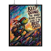 Load image into Gallery viewer, "Keep Going" Motivational Turtle Canvas Poster – Colorful Wall Art Print
