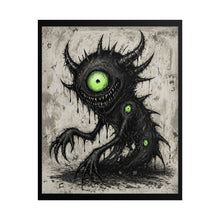 Load image into Gallery viewer, Horror Monster Poster - Green Eyed Creepy Creature Rolled Art Print
