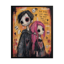 Load image into Gallery viewer, Gothic Pink Hair Girl Art Print – "Your Story Isn't Over—The Best Part Is Still Ahead" Hopeful Quote Wall Decor

