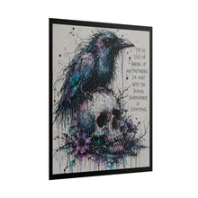 Load image into Gallery viewer, Raven &amp; Skull Art Poster – Gothic Watercolor Print with Quote
