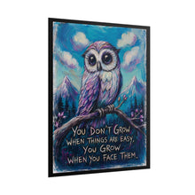 Load image into Gallery viewer, "You Grow When You Face Them" Owl Wall Art | Whimsical Mountain Print
