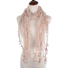 Load image into Gallery viewer, Fashion Lace Tassel Sheer Oblong Lightweight Scarf
