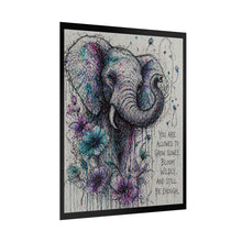 Load image into Gallery viewer, Elephant Floral Wall Poster — "You Are Allowed to Grow Slowly" Inspirational Rolled Art Print
