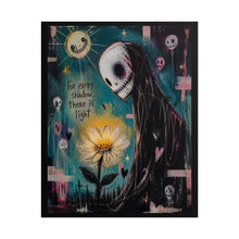 Load image into Gallery viewer, Rolled Poster — Gothic Cute Skull Art Print “For Every Shadow There Is Light”
