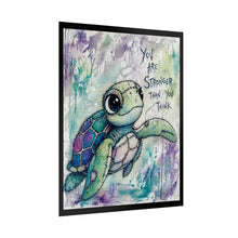 Load image into Gallery viewer, Sea Turtle Inspirational Poster – "You Are Stronger Than You Think" Rolled Art Print
