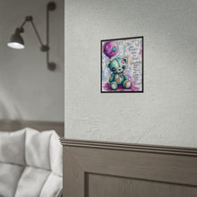 Load image into Gallery viewer, Inspirational Teddy Bear Rolled Poster – "You Are Braver Than You Think" Nursery Wall Art
