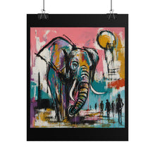 Load image into Gallery viewer, Abstract Elephant Art Poster — Colorful Safari Wildlife Rolled Print
