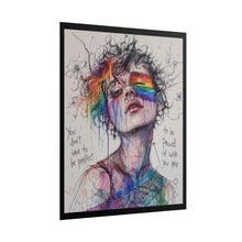 Load image into Gallery viewer, "Proud Of Who You Are" Pride Art | Ink Sketch Rainbow Drip Poster
