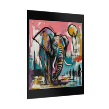 Load image into Gallery viewer, Abstract Elephant Art Poster — Colorful Safari Wildlife Rolled Print
