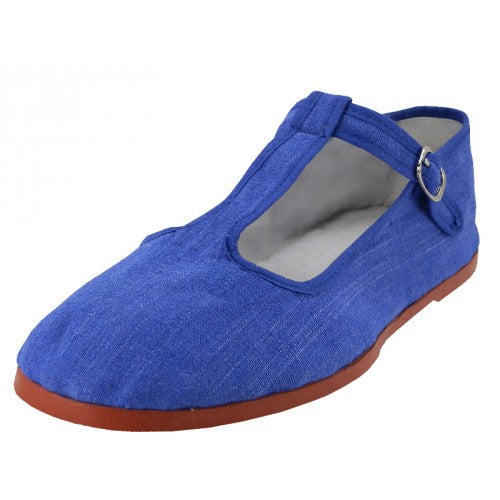 Wholesale Women's T-Strap Cotton Upper Classic Mary Jane Shoes (*Royal Blue Color)