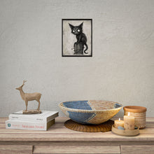 Load image into Gallery viewer, Creepy Black Cat Poster — Gothic Horror Rolled Art Print
