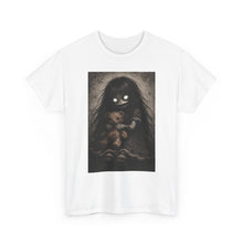 Load image into Gallery viewer, Creepy Girl with Teddy T-Shirt — Dark Gothic Horror Tee for Halloween
