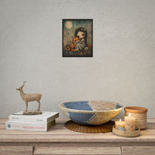 Load image into Gallery viewer, Rolled Poster — Whimsical Girl with Fox Moonlit Art Print
