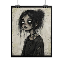 Load image into Gallery viewer, Rolled Poster — Gothic Girl Art Print (Dark Cute, Haunted Aesthetic)
