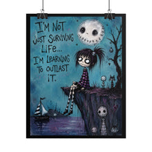 Load image into Gallery viewer, I'm Learning to Outlast It Rolled Poster – Creepy Cute Gothic Girl Wall Art Print, Dark Whimsical Goth Decor

