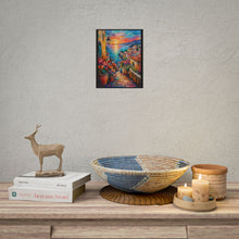 Load image into Gallery viewer, Vibrant Mediterranean Coastal Village Poster - Scenic Ocean Sunset Wall Decor
