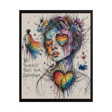 Load image into Gallery viewer, "That's Your Superpower" Pride Art | Fine Line Sketch Rainbow Heart Poster
