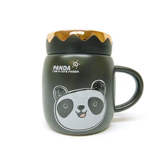 CERAMIC PANDA CUP W/SCREW OFF LID