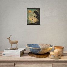 Load image into Gallery viewer, Gothic Crow Art Poster — “Keep Looking Up The Stars Need You Too” Rolled Wall Print
