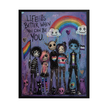 Load image into Gallery viewer, Dark Fantasy Emo Pride Art Print - "Life Is Better When You Can Be You"
