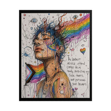Load image into Gallery viewer, "Loudest Advice" Pride Art | Fine Line Sketch Progress Pride Flag Poster
