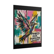 Load image into Gallery viewer, Progress Over Perfection – Colorful Abstract Bird Canvas Art
