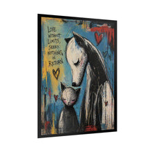 Load image into Gallery viewer, Rolled Poster – "Love Without Limits, Seeks Nothing in Return" Horse &amp; Cat Art Print
